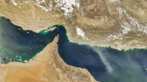 آبنائے ہرمز اور خلیج فارس کا سیٹلائٹ منظر